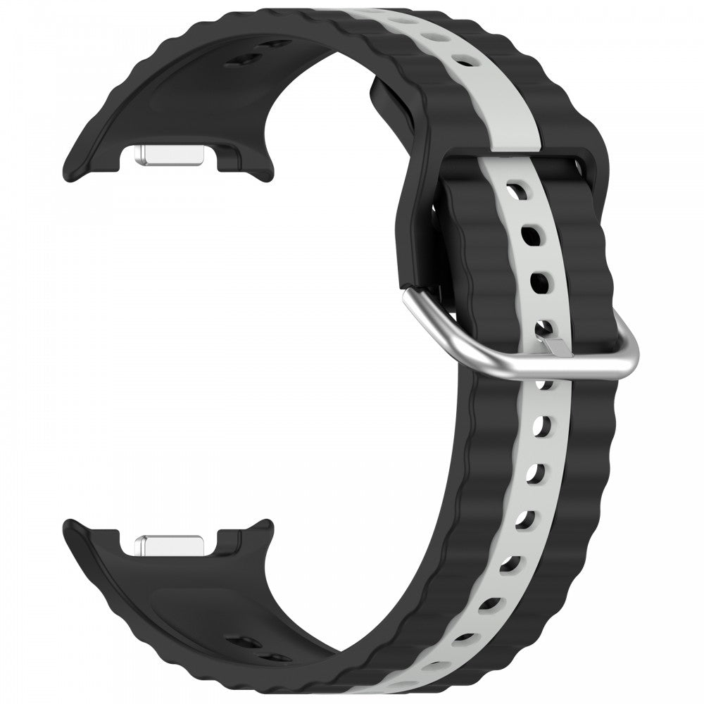 Cellect Samsung Galaxy Watch 8/Classic szilikon óraszíj szürke csíkokkal