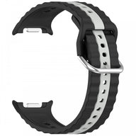 Cellect Samsung Galaxy Watch 8/Classic szilikon óraszíj szürke csíkokkal