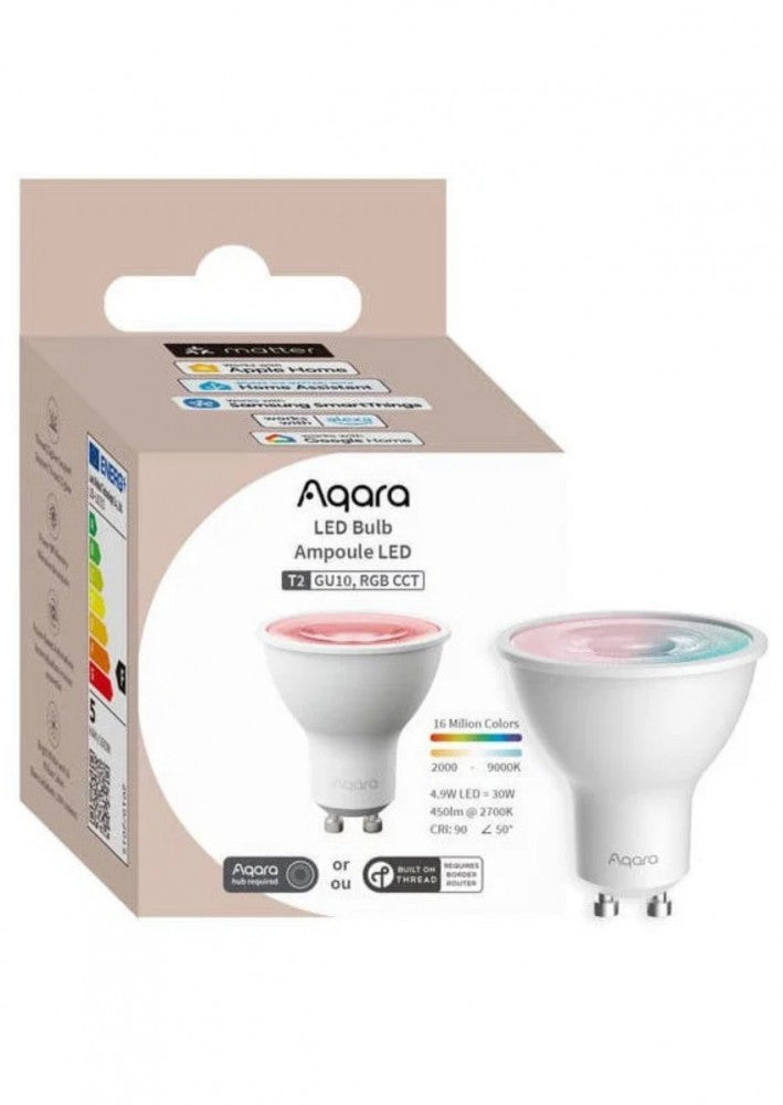 Aqara T2 RGB CCT GU10 LED izzó , színhőmérséklet és fényerősz.