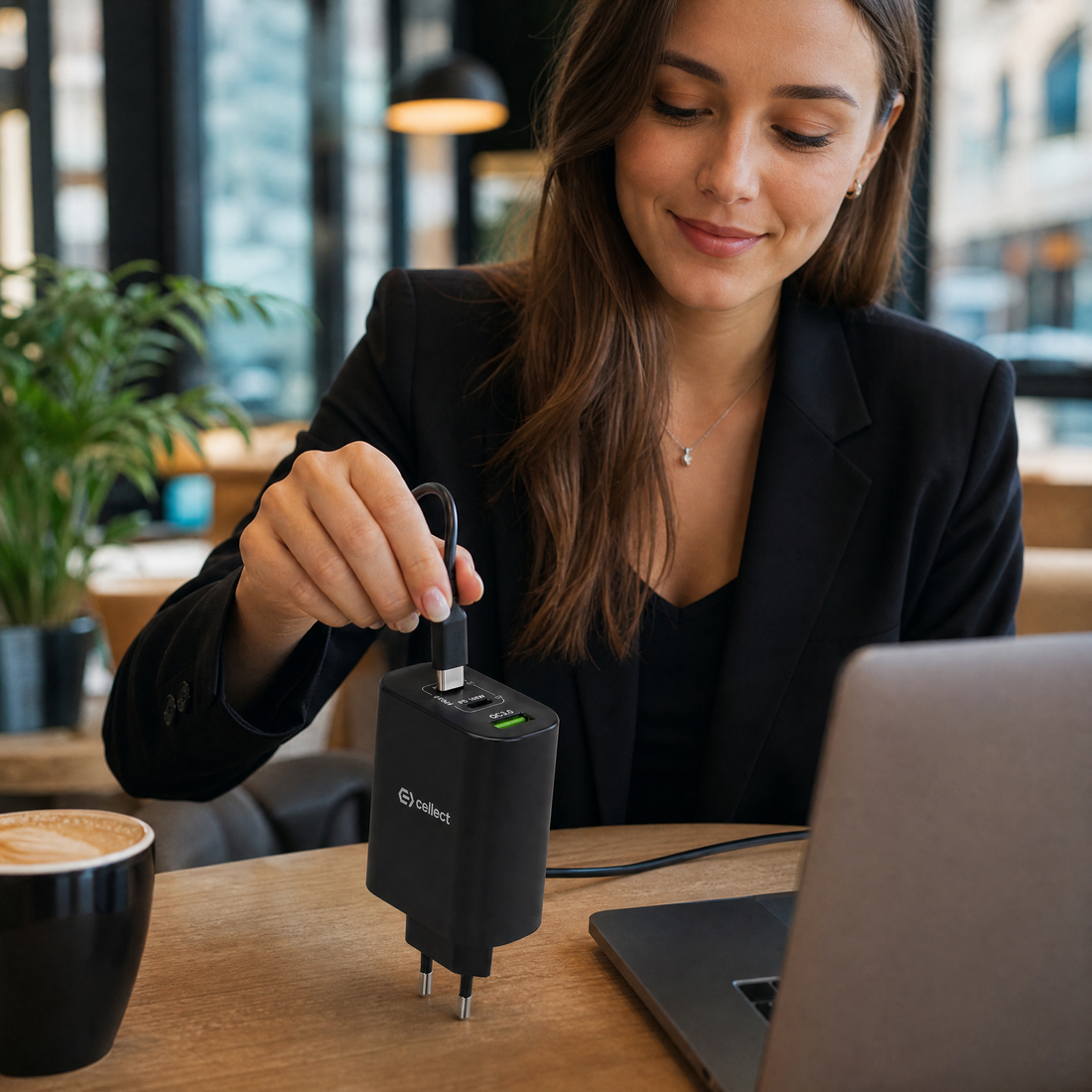 Cellect 100W hálózati gyorstöltő adapter, Fekete