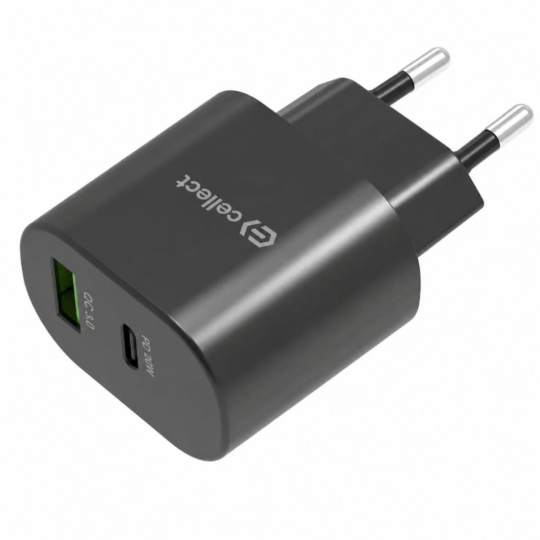 Cellect 20W hálózati gyorstöltő adapter, Fekete
