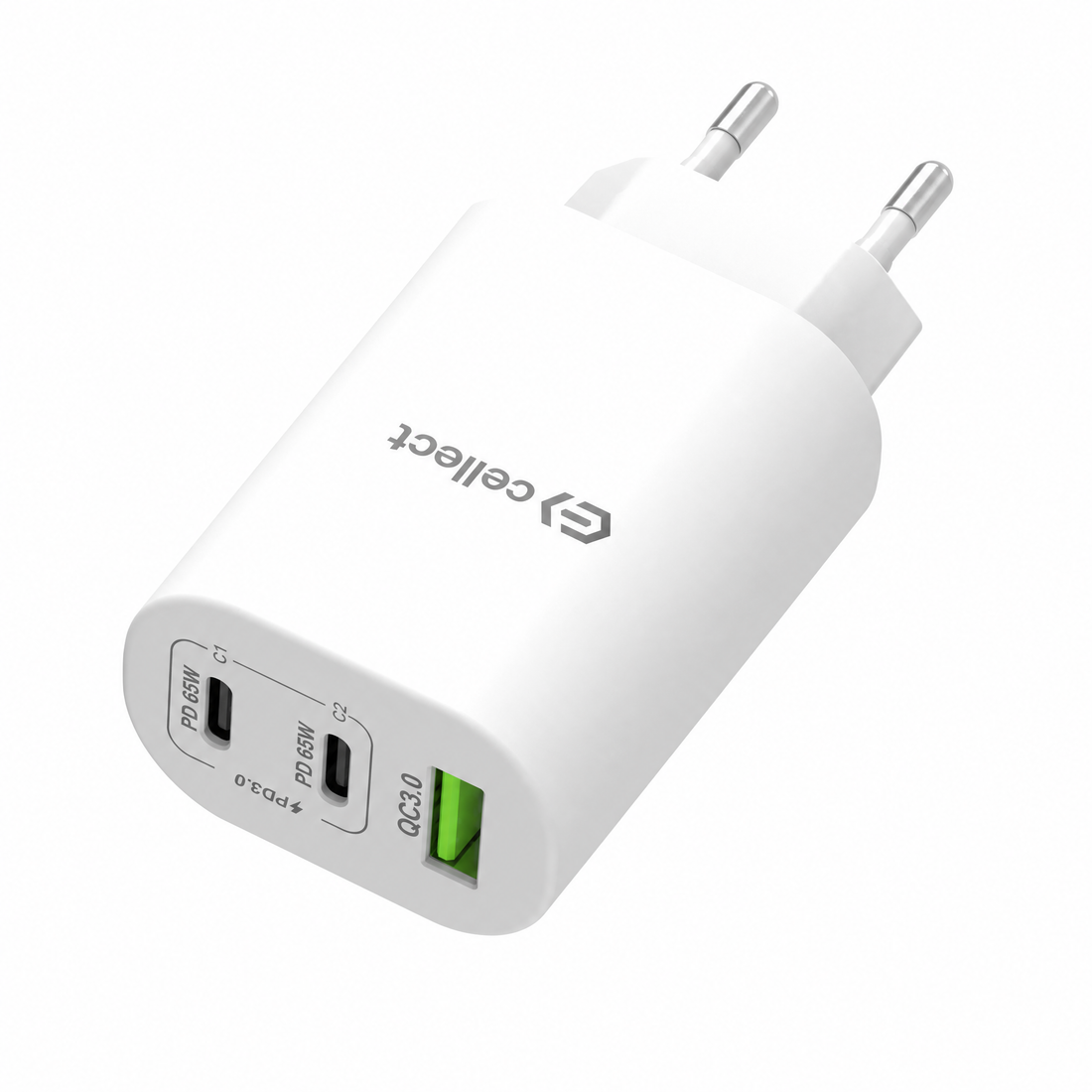 Cellect 65W hálózati gyorstöltő adapter, Fehér