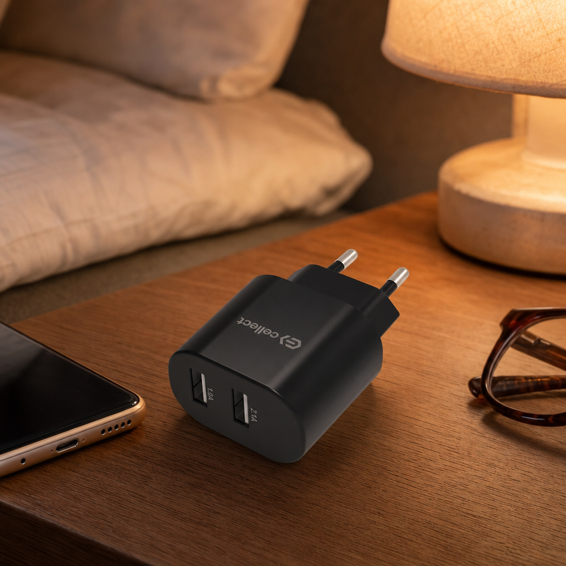 Cellect 10W hálózati adapter, Fekete