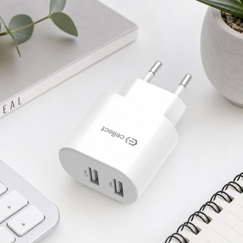 Cellect 10W hálózati adapter, Fehér