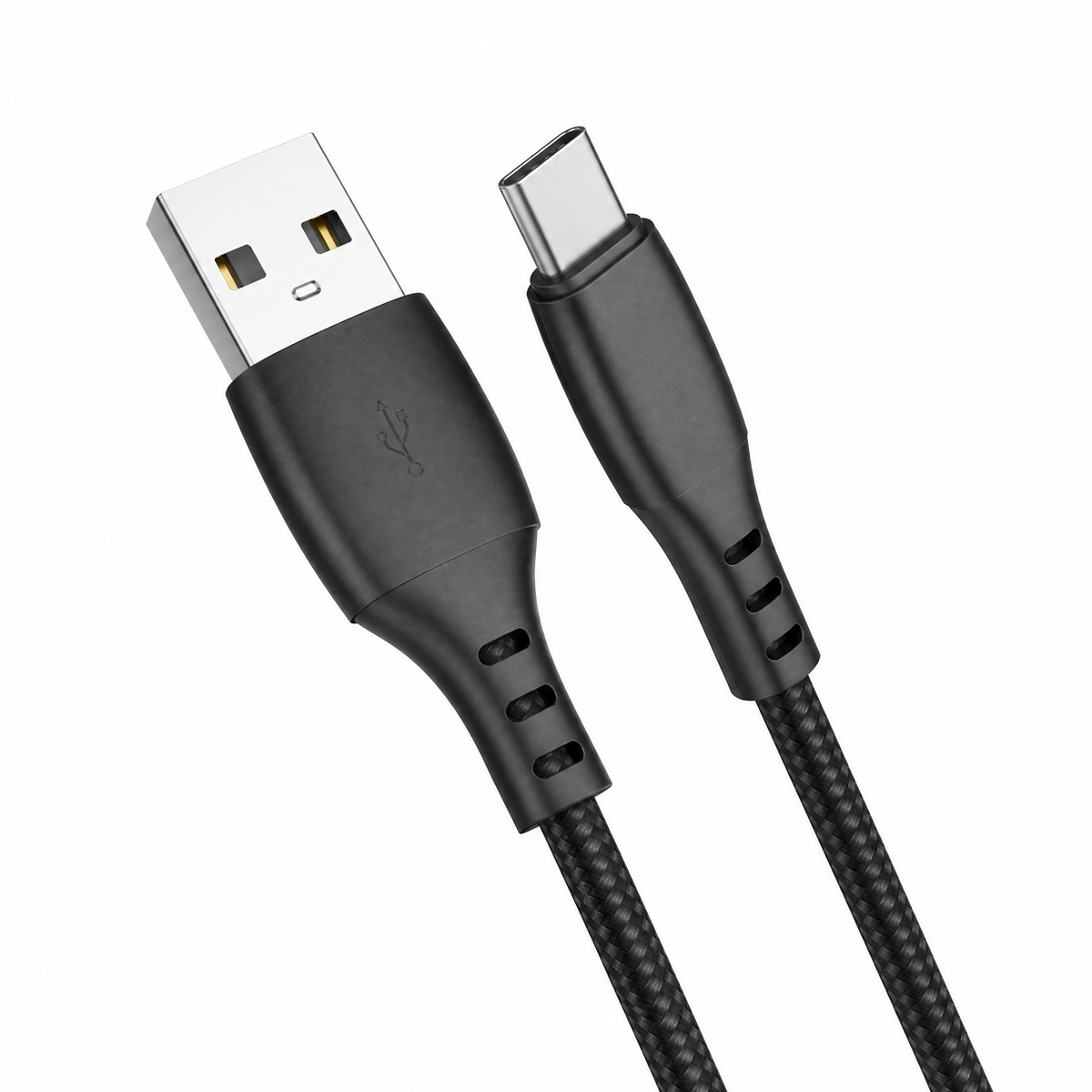 Cellect USB-A és USB-C adat és töltőkábel, 200 cm, Fekete