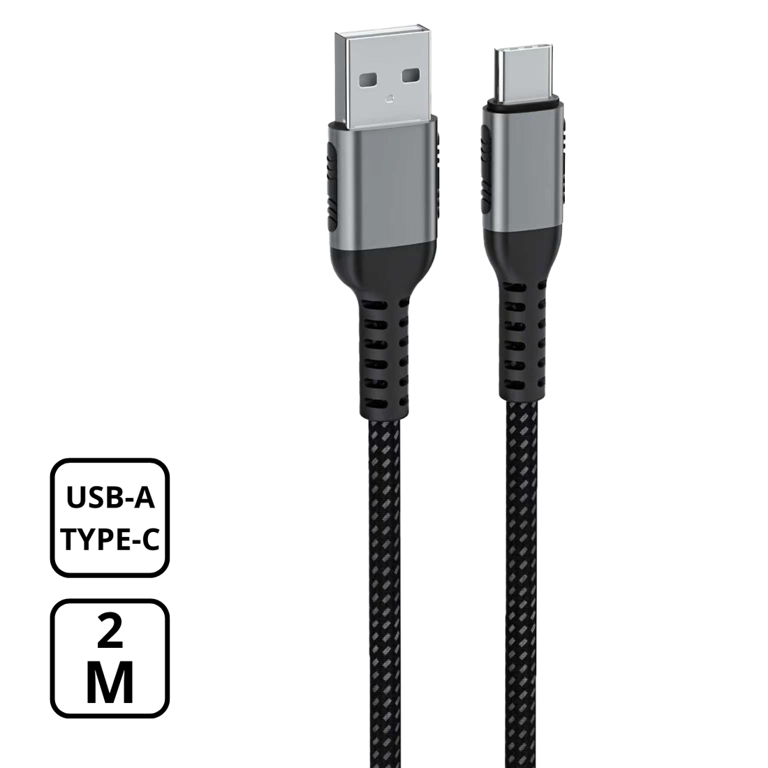 Cellect USB-A to Type-C adatkábel, 2m, Szürke