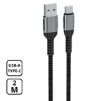 Cellect USB-A to Type-C adatkábel, 2m, Szürke