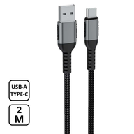 Cellect USB-A to Type-C adatkábel, 2m, Szürke