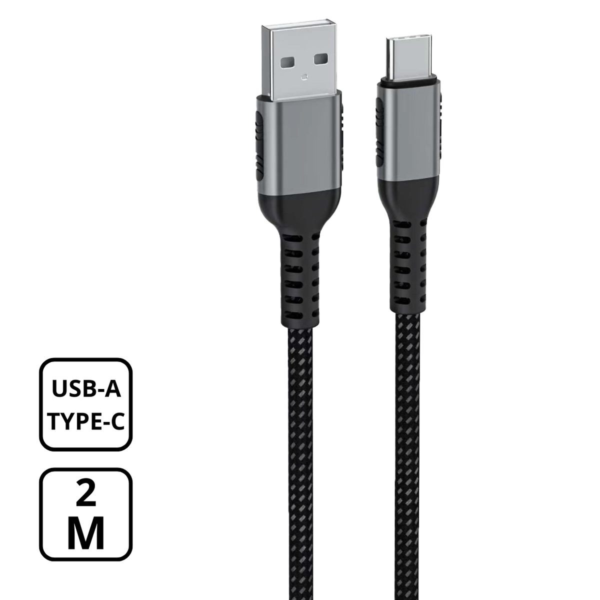 Cellect USB-A to Type-C adatkábel, 2m, Szürke