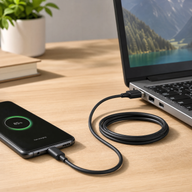 Cellect USB-A és USB-C adat és töltőkábel, 100 cm, Fekete