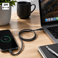 Cellect USB-C és USB-C adat és töltőkábel, 100 cm, Fekete