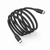 Cellect USB-C és USB-C feltekerhető mágneses adat és töltőkábel, 100 cm, Szürke