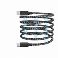 Cellect USB-C és USB-C feltekerhető mágneses adat és töltőkábel, 100 cm, Szürke