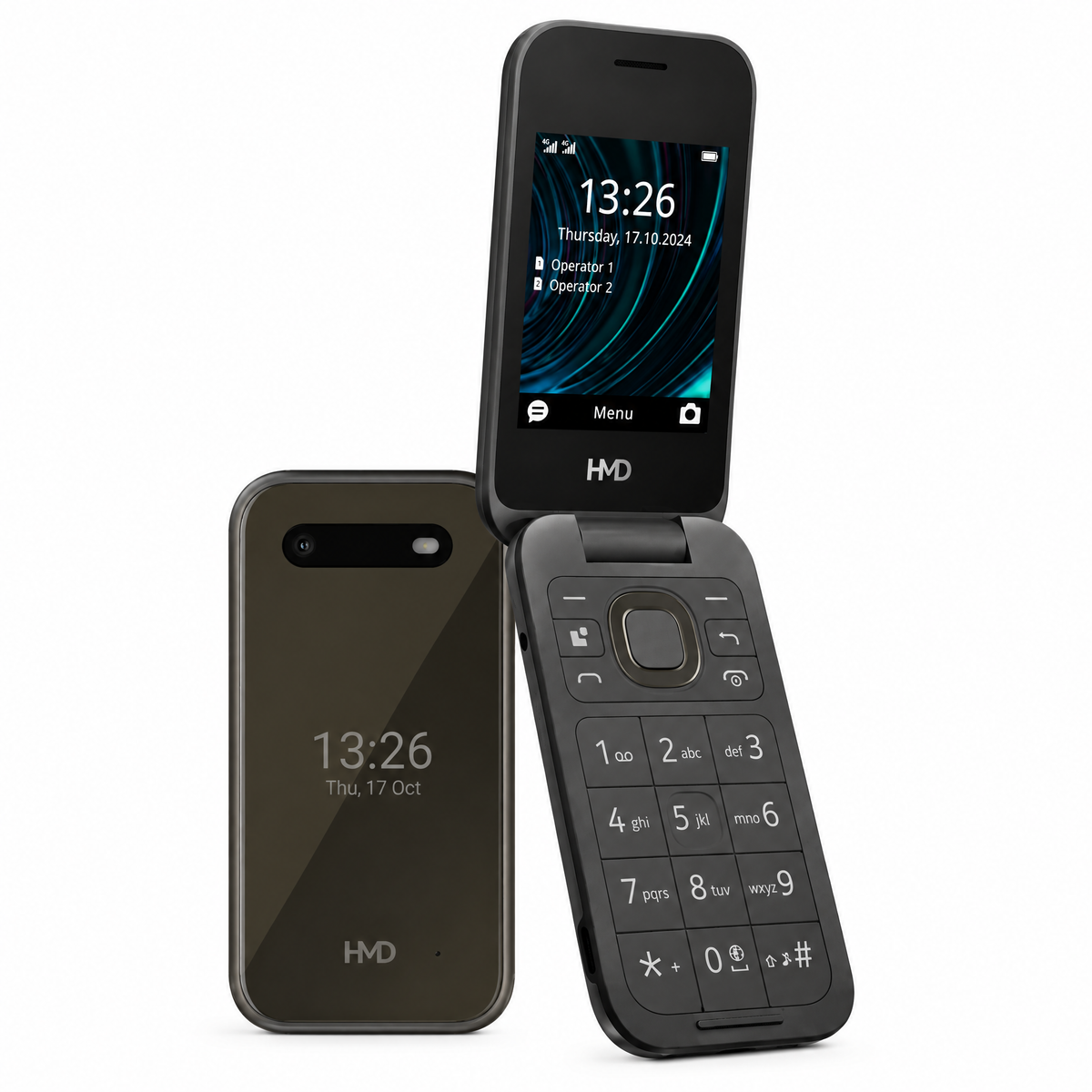 HMD 2660 FLIP 4G DS fekete kártyafüggetlen mobiltelefon