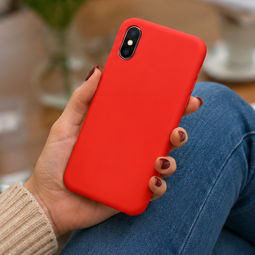 Cellect iPhone XS Max piros prémium szilikon tok