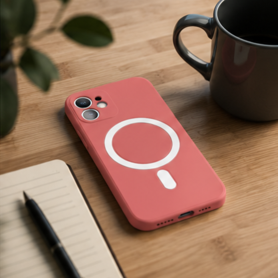 Cellect iPhone 12 Mini mágneses szilikon tok, Piros