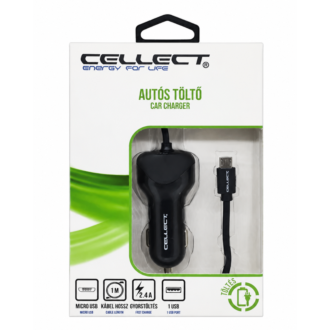 Cellect Autós töltő micro USB kábellel és adapter funkció