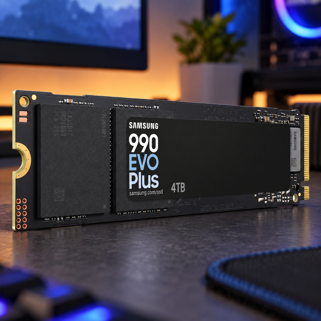 Samsung 990 EVO Plus NVMe 2.0 SSD, R7150 W6300 4TB 2400 TBW