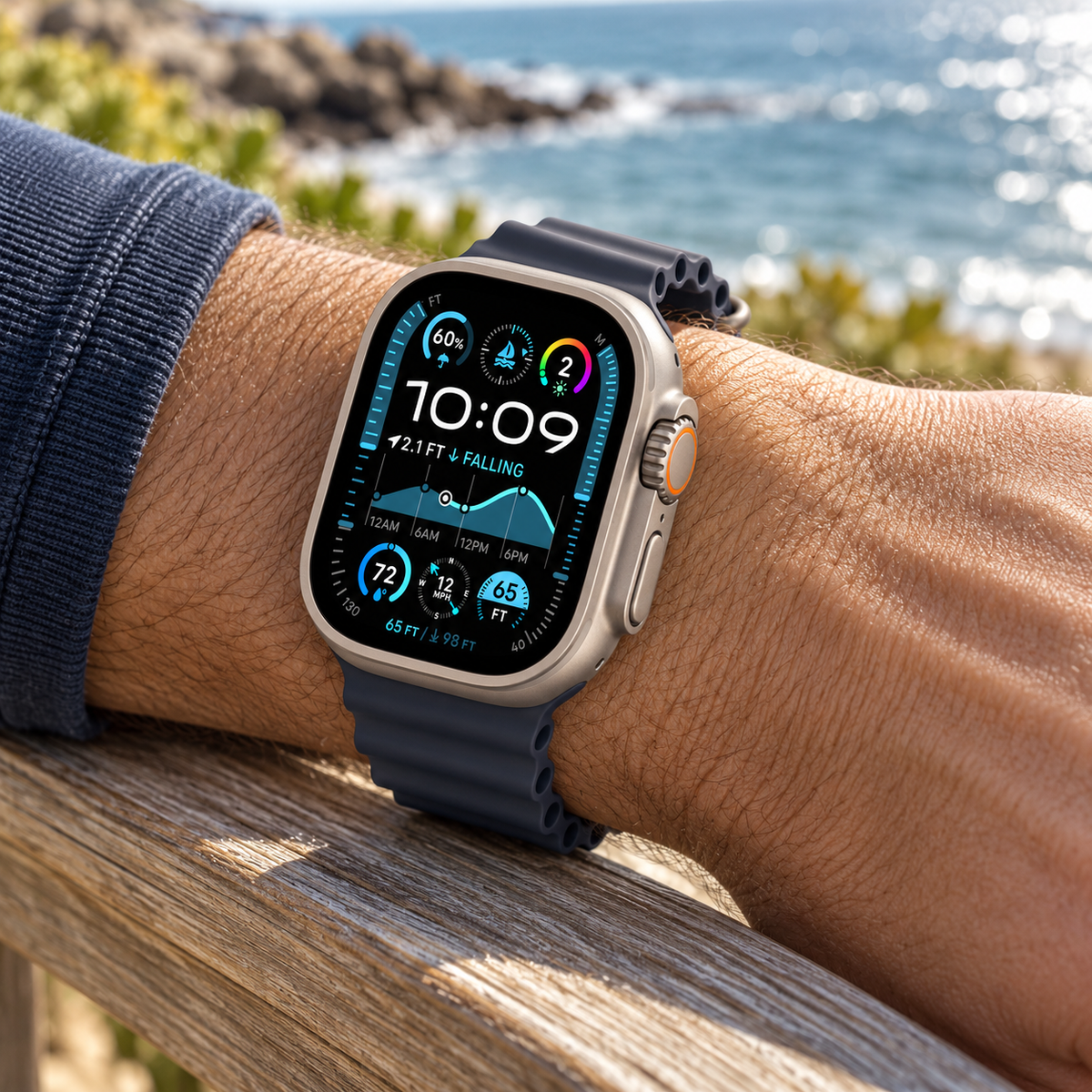 Apple Watch Ultra 2 v2 Cellular 49mm titántok tengerészkék szíjas okosóra