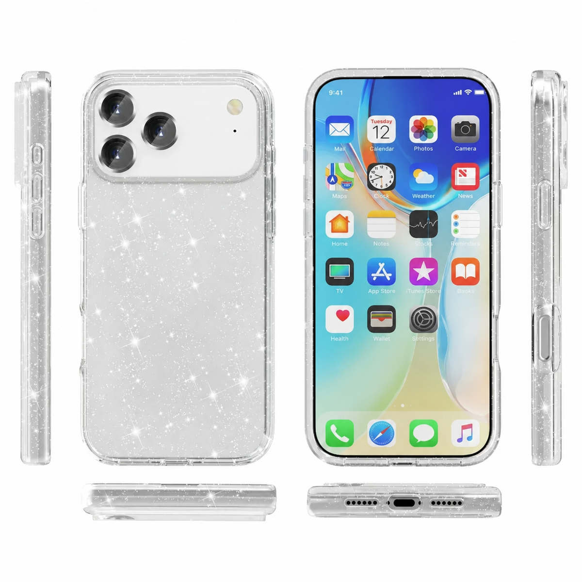 Cellect Iphone 17 Pro csillámos átlátszó szilikon telefontok