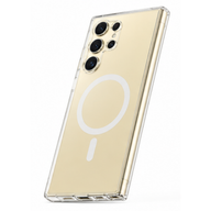 Cellect Samsung Galaxy S24 Ultra Átlátszó mágneses TPU+PC tok