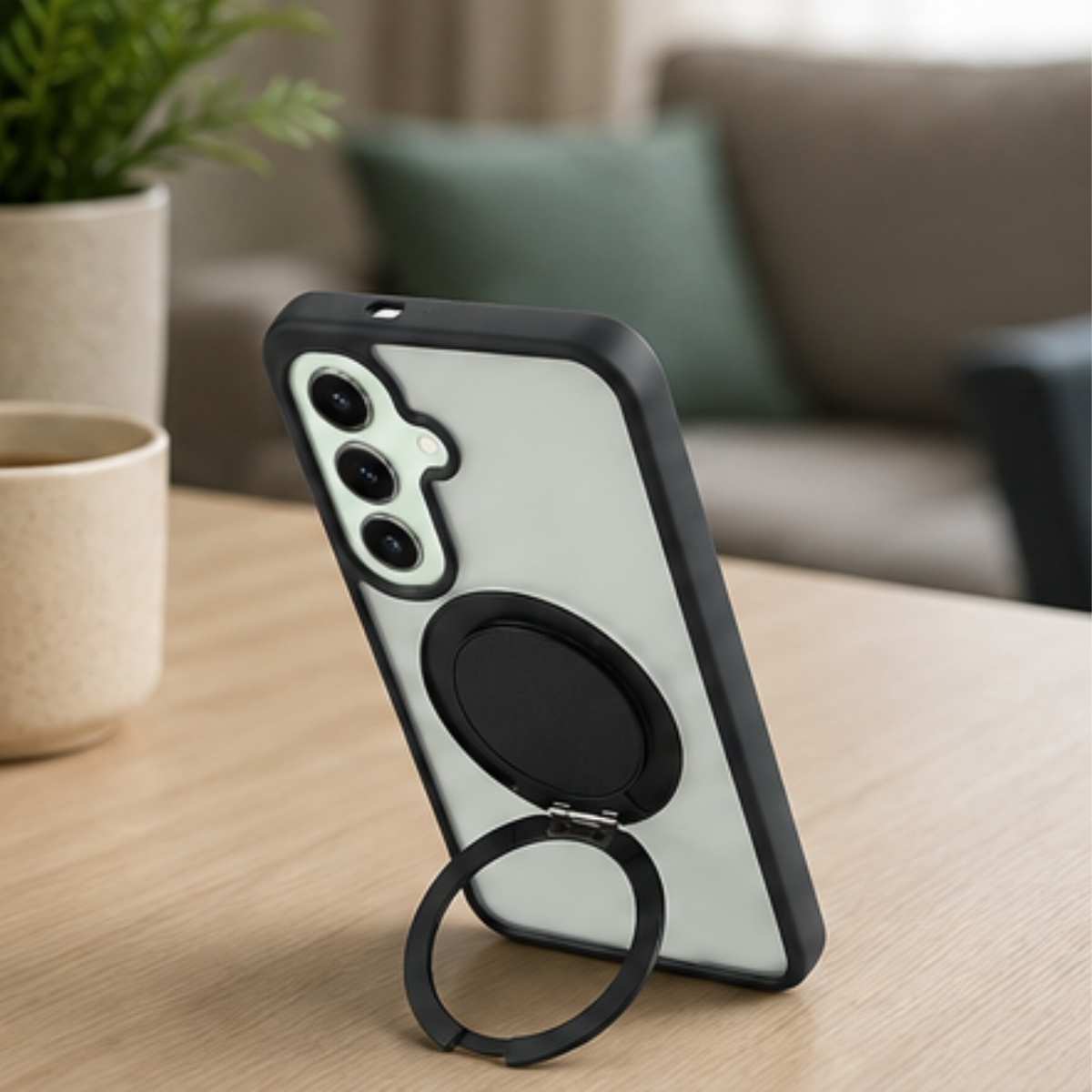 Cellect Samsung Galaxy S25 fekete mágneses 360° forgatható tok