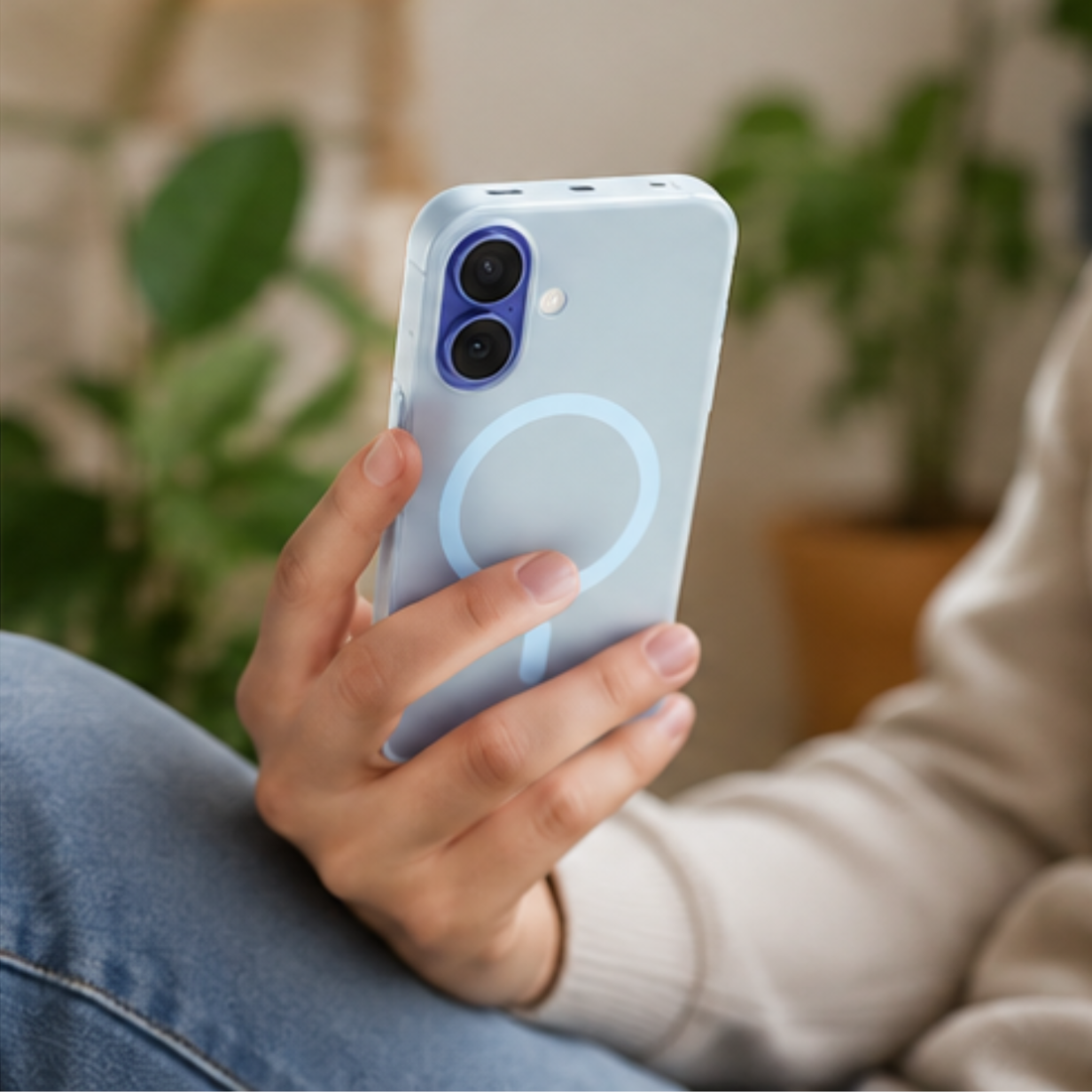 Cellect iPhone 16 kék mágneses slim tok