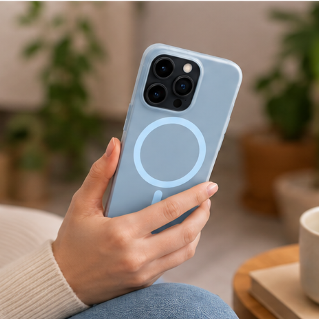 Cellect iPhone 16 Pro Max kék mágneses slim tok