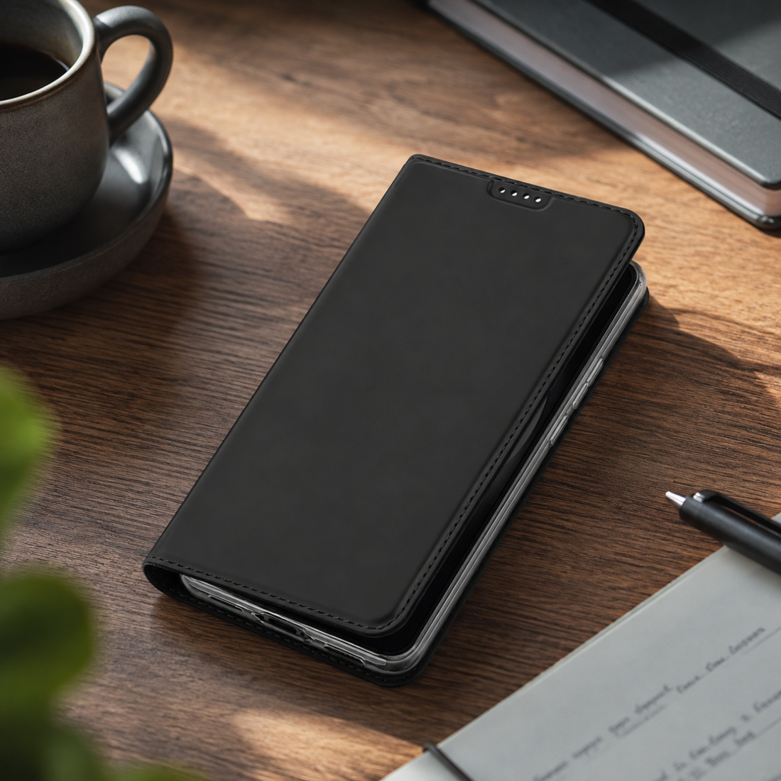 Cellect Samsung Galaxy A05s Fekete oldalra nyíló tok