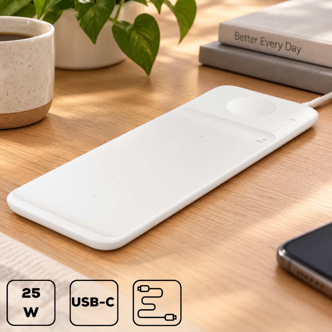 Samsung fehér Wireless töltőállomás Trio