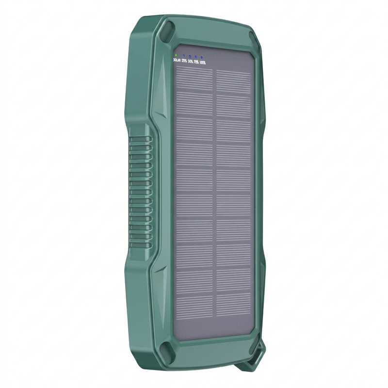 Cellect 10000 mAh solar power bank wireless töltéssel, Terepzöld