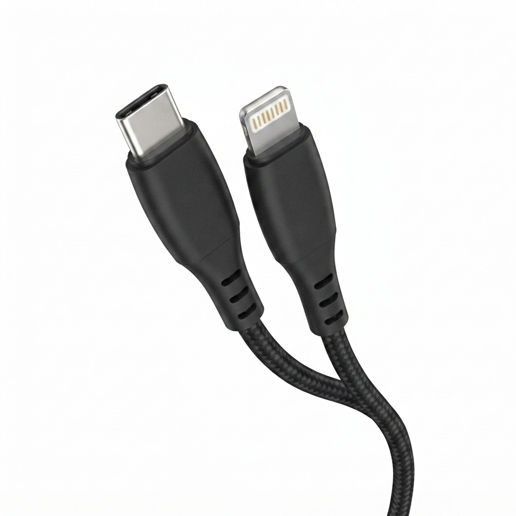 Cellect Ligtning és USB-C adat és töltőkábel, 200 cm, Fekete