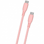 Cellect USB-C és USB-C puha szilikon adat és töltőkábel, 100 cm, Pink