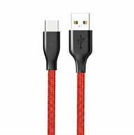 Cellect USB-A és USB-C adat és töltőkábel, Piros, 100 cm