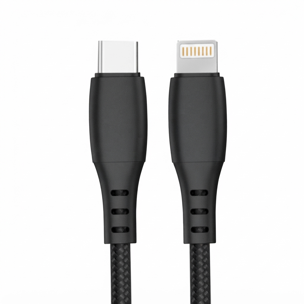 Cellect Ligtning és USB-C adat és töltőkábel, 200 cm, Fekete