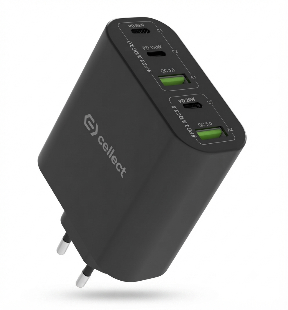 Cellect 120W hálózati gyorstöltő adapter, Fekete