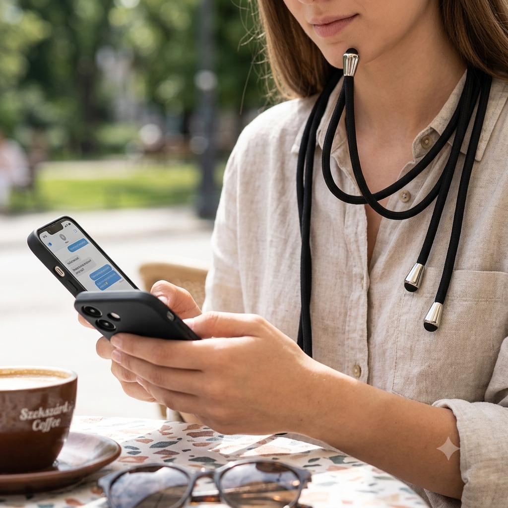 Cellect Samsung Galaxy S25 Ultra fekete tok fekete nyakbaakasztóval