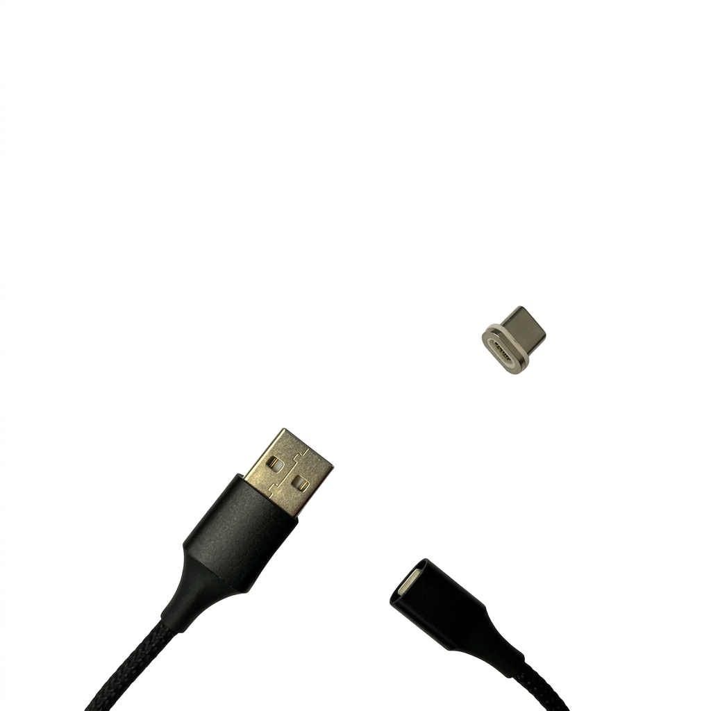 Cellect USB-A és USB-C mágneses adat és töltőkábel, 100 cm, Fekete
