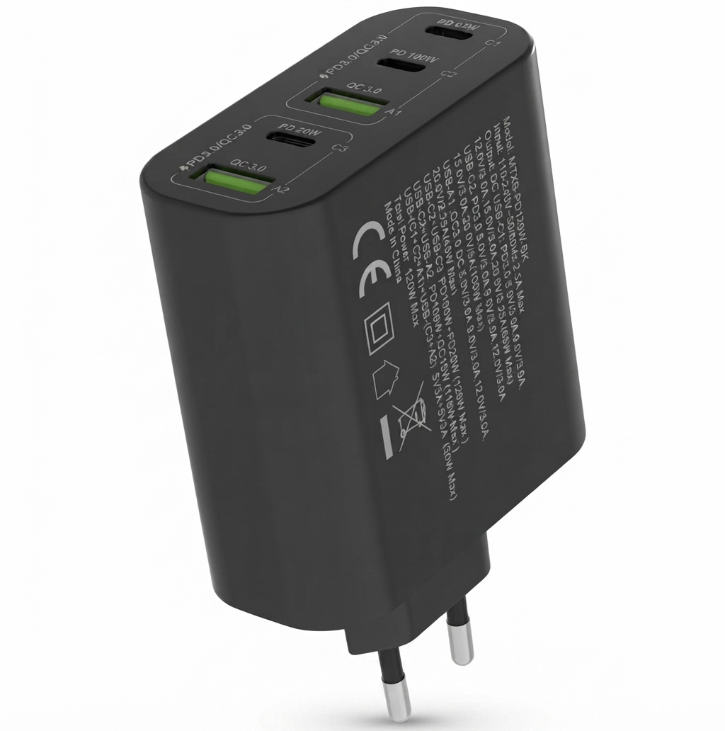 Cellect 120W hálózati gyorstöltő adapter, Fekete