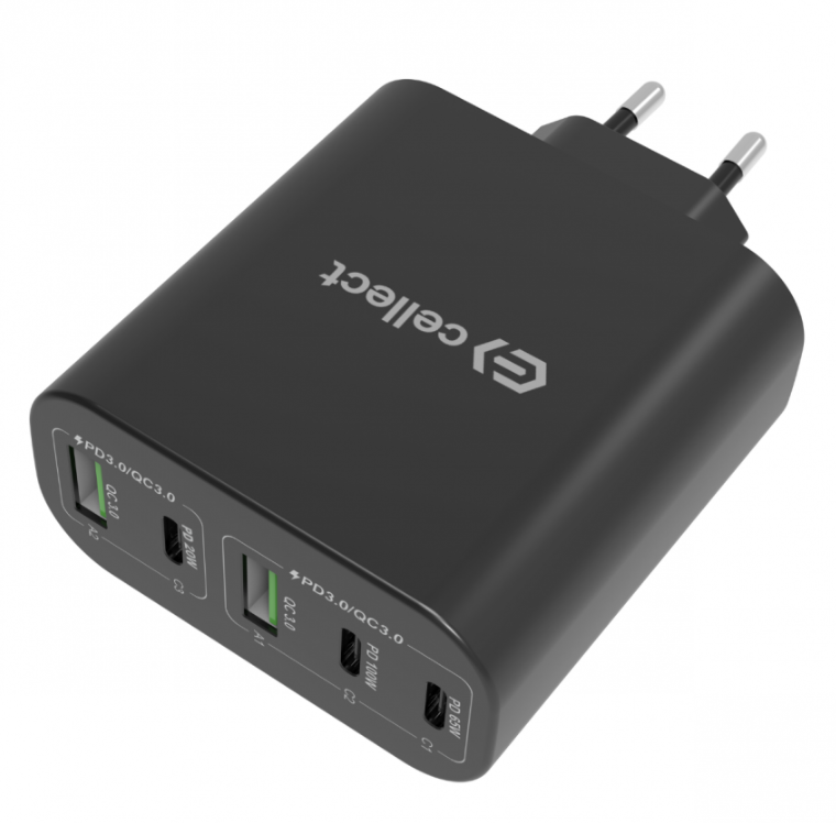 Cellect 120W hálózati gyorstöltő adapter, Fekete