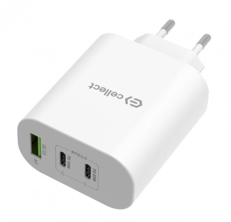 Cellect 100W hálózati gyorstöltő adapter, Fehér