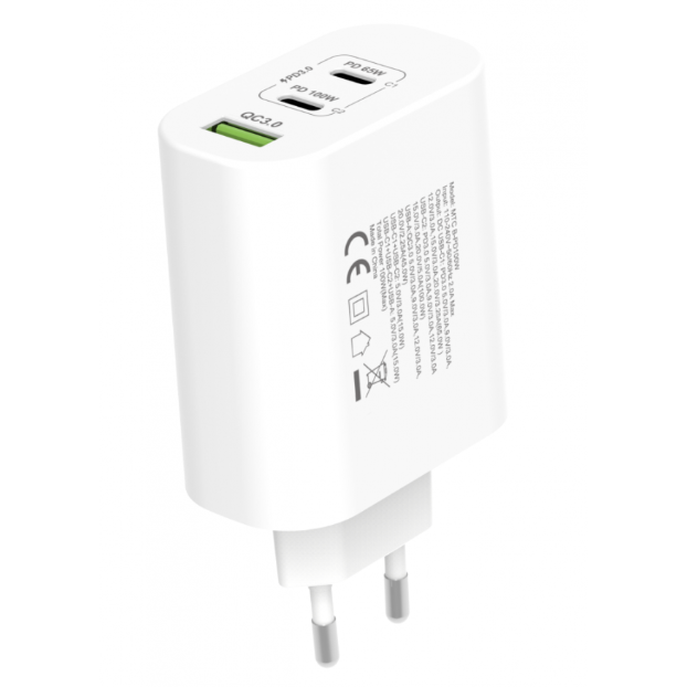 Cellect 100W hálózati gyorstöltő adapter, Fehér