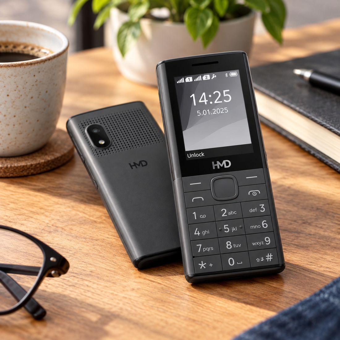 HMD 150 Music DS sötét szürke kártyafüggetlen mobiltelefon