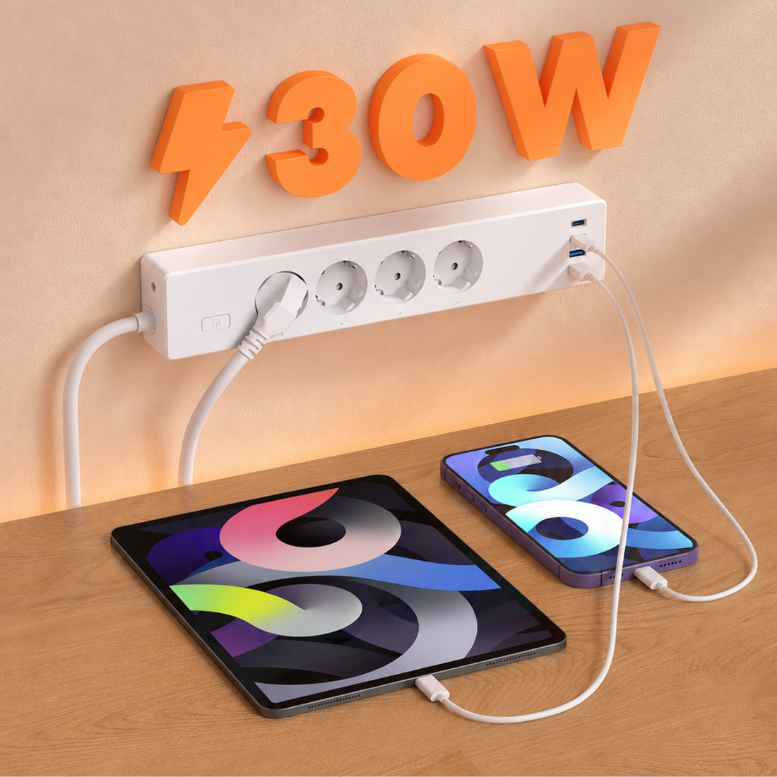Meross hosszabító 4xAC, 2xUsb-A, 2xUsb-C, Max.16A Matter
