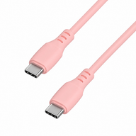 Cellect USB-C és USB-C puha szilikon adat és töltőkábel, 100 cm, Pink