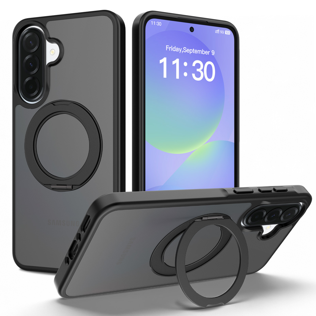 Cellect Samsung Galaxy A37 fekete mágneses 360° forgatható tok