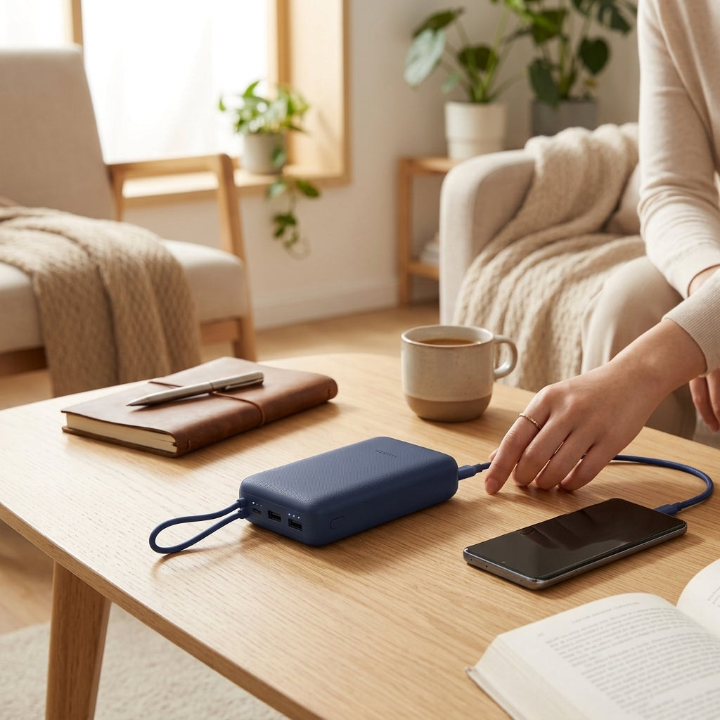 Xiaomi Power Bank 20000mAh beépített usb-c kábel, kék