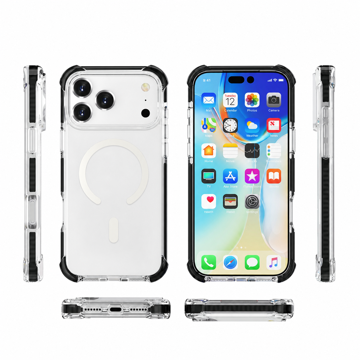 Cellect iPhone 18 Pro fekete mágneses ütésálló szilikon hátlap