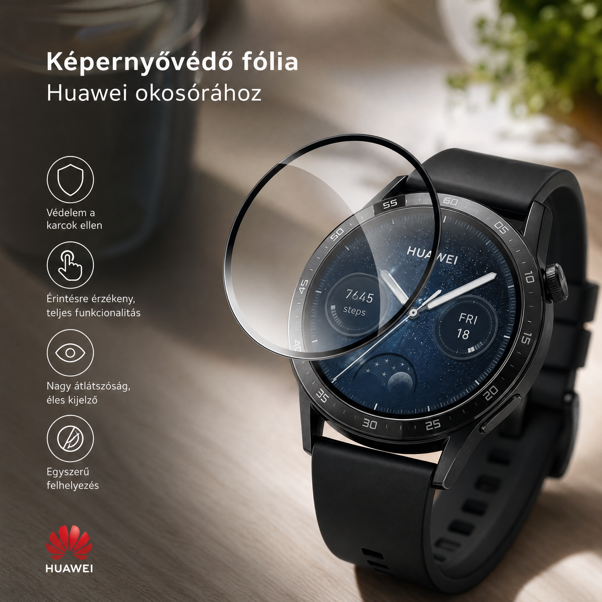 Cellect Huawei Watch GT 3 3D kijelzővédő fólia, 46 mm