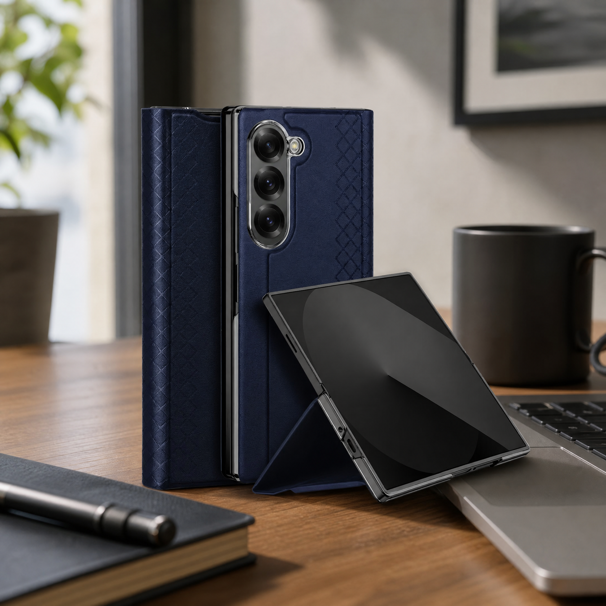 Cellect Samsung Galaxy Fold 6 kinyithatós tok, Sötétkék